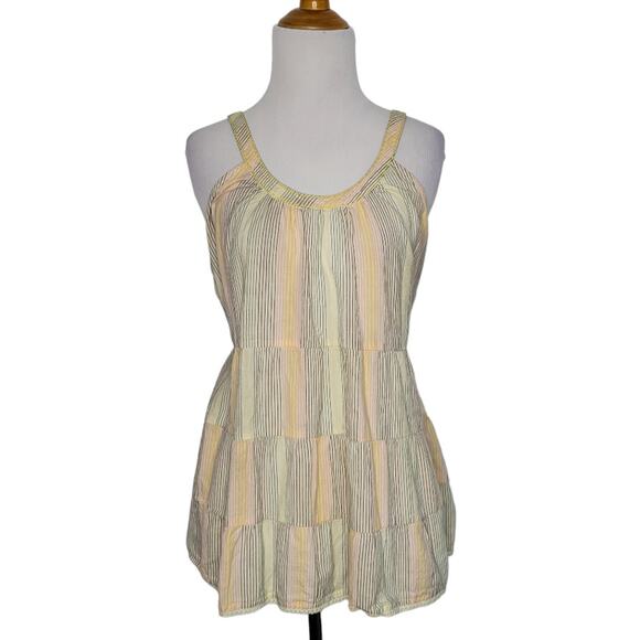 Anthropologie Odille Refracted Tank Tie Back Summer Neutrals Plus Women 14 - Picture 1 of 13